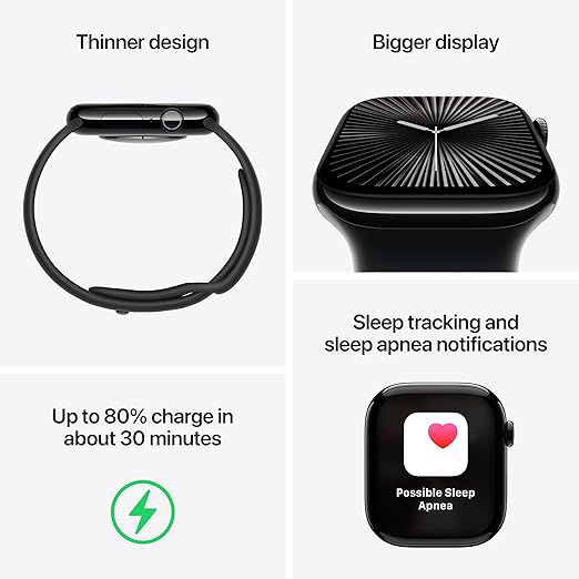 Watch 10 Series – GPS, 46mm, Jet Black, Sport Band